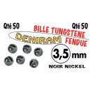 BILLE TUNGSTENE FENDUE NOIRE NICKEL X 50 DE 3,5 mm