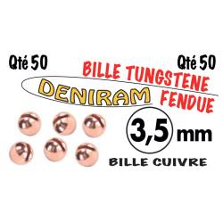 BILLE TUNGSTENE FENDUE CUIVRE X 50 DE 3,5 mm