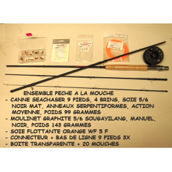 CANNE 9' LEGERE SOIE 5/6 + MOULINET + SOIE + ACCESSOIRS